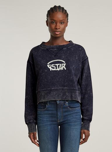 Sudadera Overdyed Cropped Logo Loose
